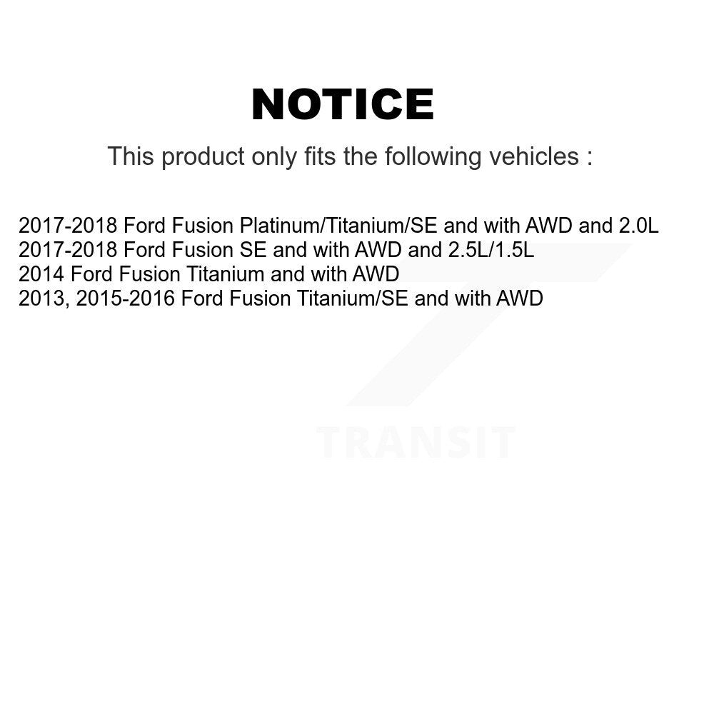 Kit de rotors et plaquettes de frein à disque, roulements de moyeu avant et arrière (10 pièces) pour Ford Fusion