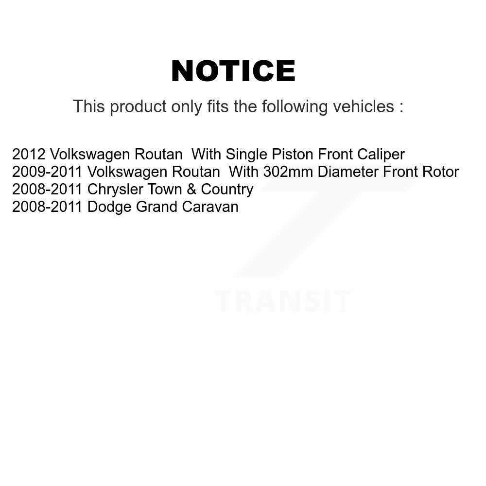 Kit de plaquettes de Rotor de frein, manteau de roulement de moyeu avant, pour Dodge Grand Caravan Chrysler Tow