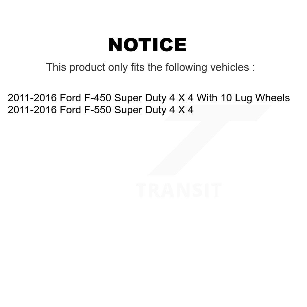 Kit de plaquettes de Rotor de frein, roulement de moyeu avant, pour Ford F-450 Super Duty F-550 4 X