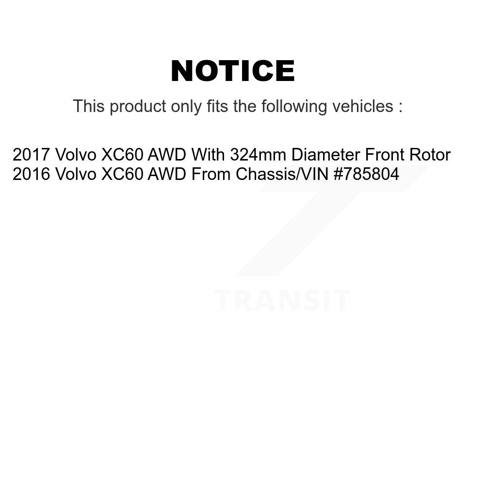 Kit de plaquettes de Rotor de frein à disque revêtu de roulement de moyeu avant et arrière (10 pièces) pour Volvo XC60 AW