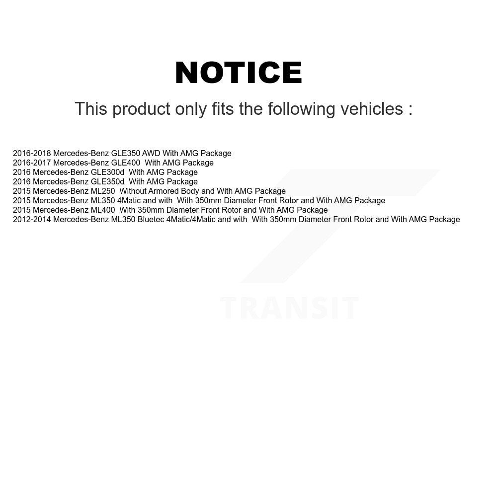 Kit de plaquettes de Rotor de frein, roulement de moyeu avant, pour Mercedes-Benz ML350 GLE350 GLE40