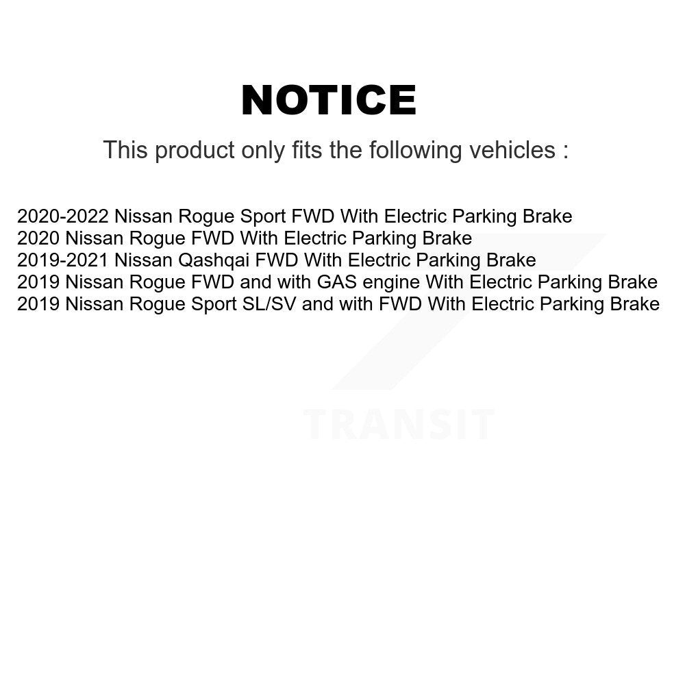 Kit de plaquettes de rotor de frein enduites de roulement de moyeu avant et arrière (10 pièces) pour Nissan Rogue Spor