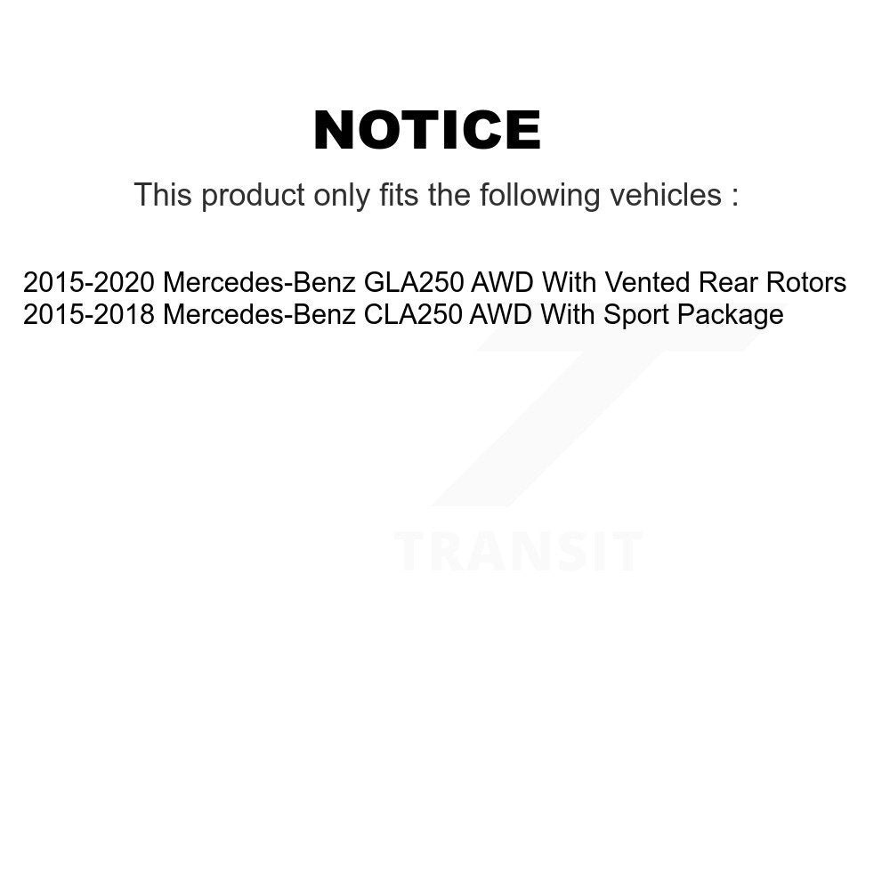 Kit de Rotor et de plaquettes de frein, roulement de moyeu avant et arrière (10 pièces) pour Mercedes-Benz GLA250 AW