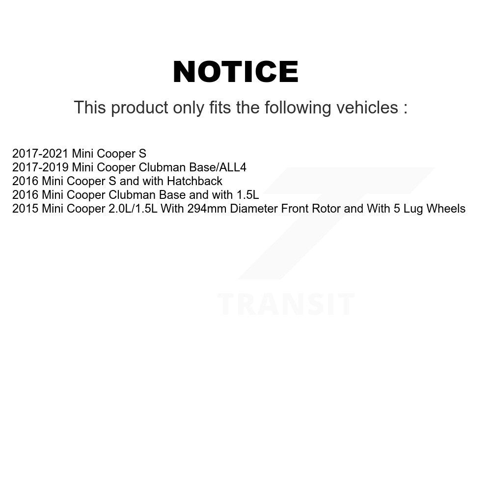 Kit de plaquettes de Rotor de frein, roulement de moyeu avant, fente de perçage revêtue, pour Mini Cooper Clubma