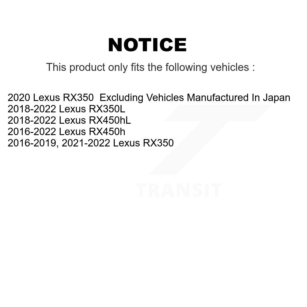 Kit de plaquettes de Rotor de frein, roulement de moyeu avant, pour Lexus RX350 RX450h RX350L RX450h