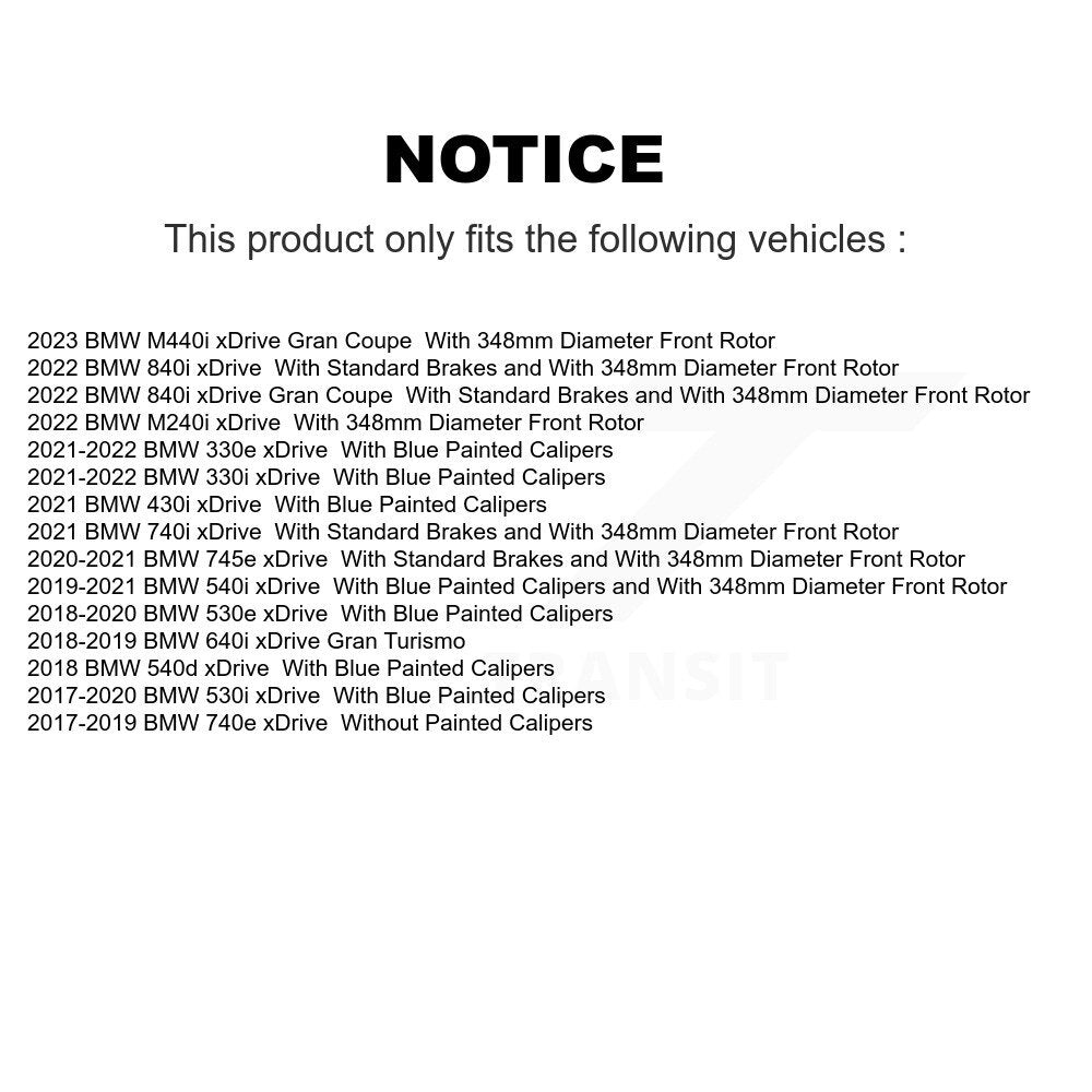 Kit de Rotor et plaquettes de frein, roulement de moyeu avant, pour BMW 330i xDrive 530i 330e 430i 530
