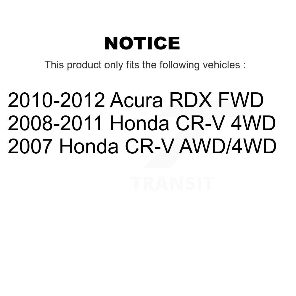 Kit de plaquettes de Rotor de frein à disque, roulement de moyeu avant et arrière (10 pièces) pour Honda CR-V Acura RD