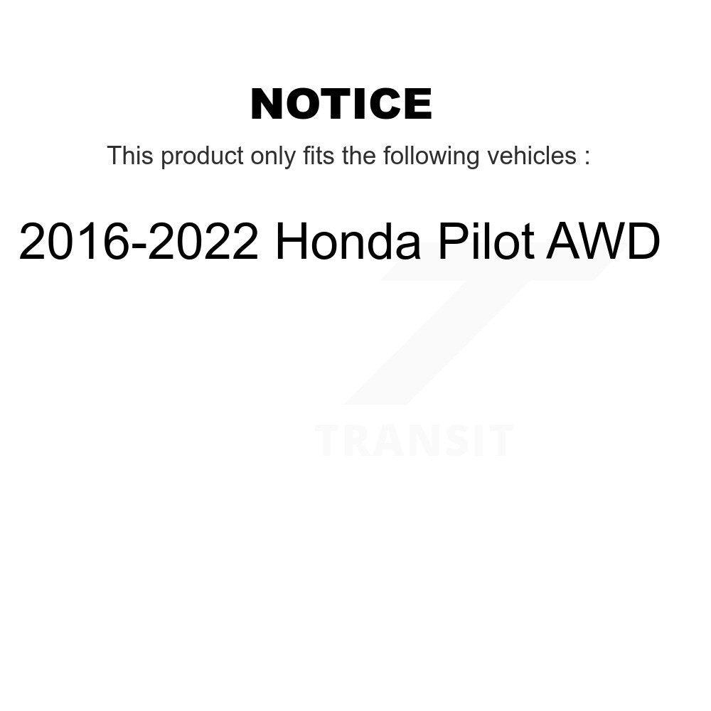 Kit de plaquettes de rotor de frein, roulement de moyeu avant et arrière (10 pièces) pour Honda Pilot AW 16-22