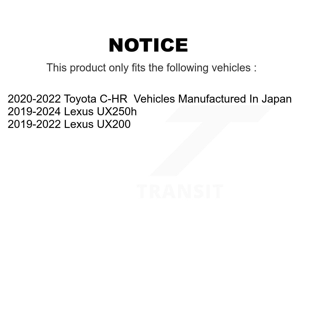 Kit de plaquettes de Rotor de frein enduites de roulement de moyeu avant, pour Toyota C-HR Lexus UX250h UX20