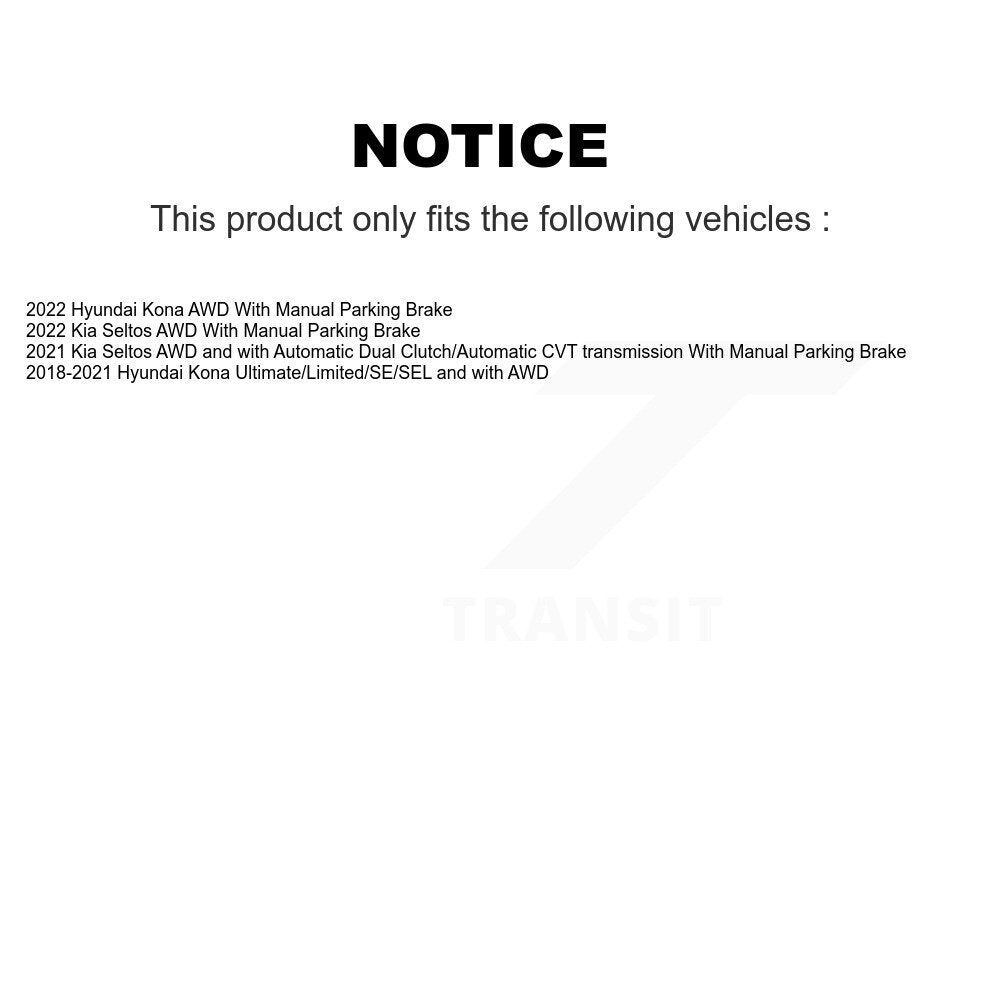 Kit de rotors et plaquettes de frein revêtus de roulement de moyeu avant et arrière (10 pièces) pour Hyundai Kona Ki