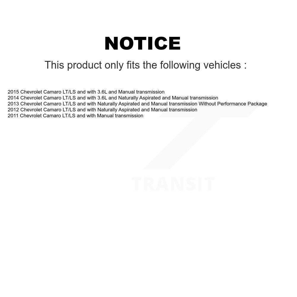 Kit de rotors et plaquettes de frein revêtus de roulement de moyeu avant et arrière (10 pièces) pour Chevrolet Camar