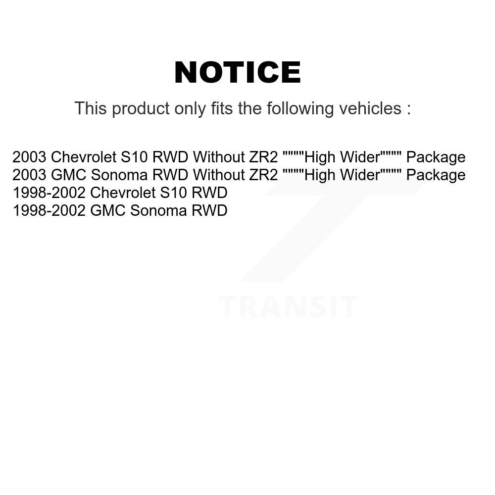 Kit d'étrier de frein avant et arrière, côté gauche droit, pour Chevrolet S10 GMC Sonoma RWD