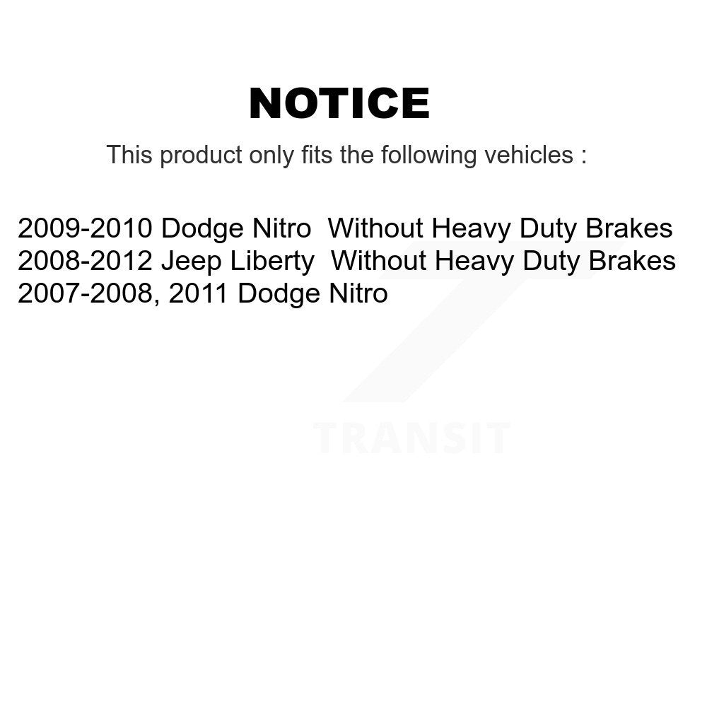Étrier de frein à disque avant et arrière, Kit côté gauche droit pour Jeep Liberty Dodge Nitro