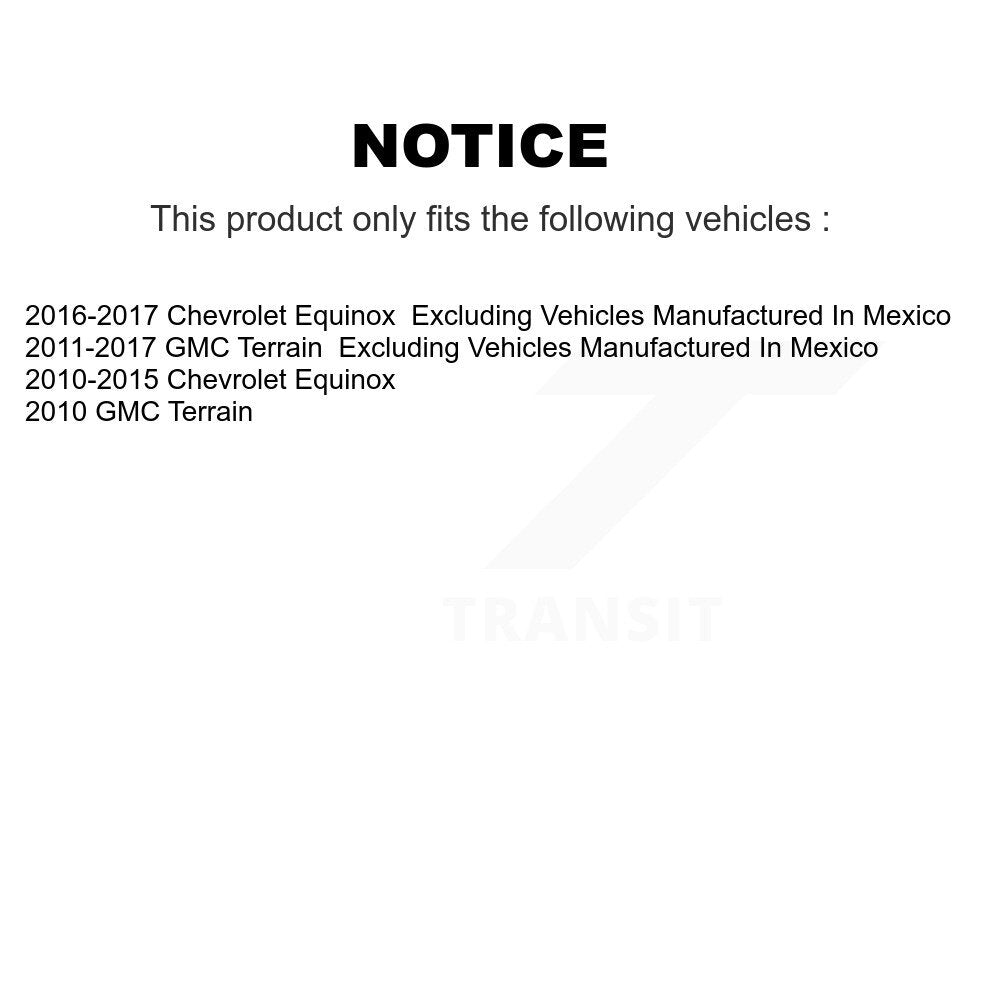 Kit d'étrier de frein avant et arrière, côté gauche droit, pour Chevrolet Equinox GMC Terrain