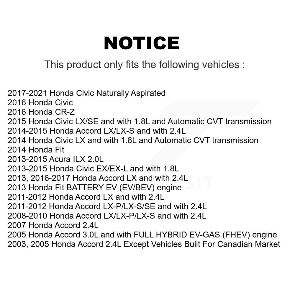 Kit d'étrier de frein avant (gauche droite) pour Honda Civic Accord Fit Acura ILX CR-Z