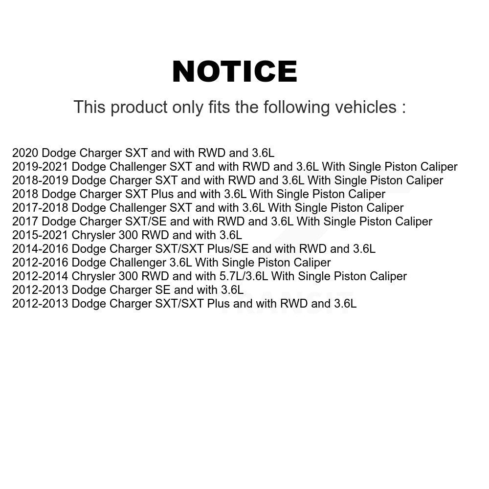 Kit d'étrier de frein avant (gauche droite) pour Dodge Chrysler 300 chargeur Challenger