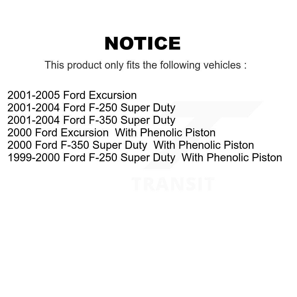 Kit d'étrier de frein avant (gauche droite) pour Ford F-350 Super Duty F-250 Excursion