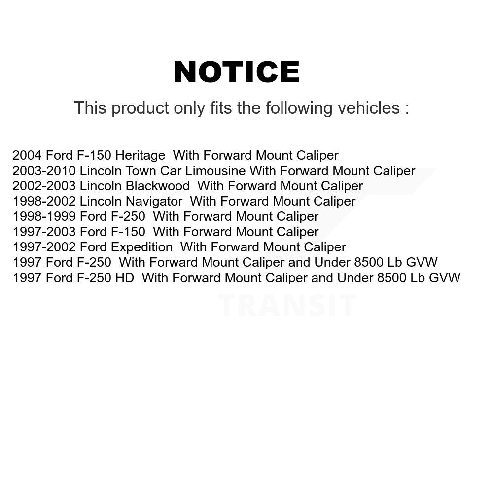 Kit d'étrier de frein à disque arrière, pour Ford F-150 Lincoln Town Car F-250 HD Expedition