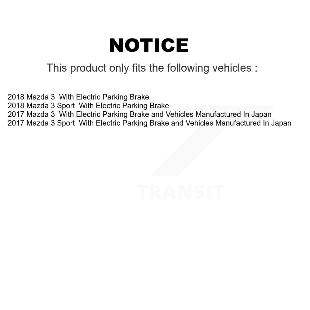 Kit d'étrier de frein à disque arrière côté gauche droit (passager conducteur) pour Mazda 3 Spor