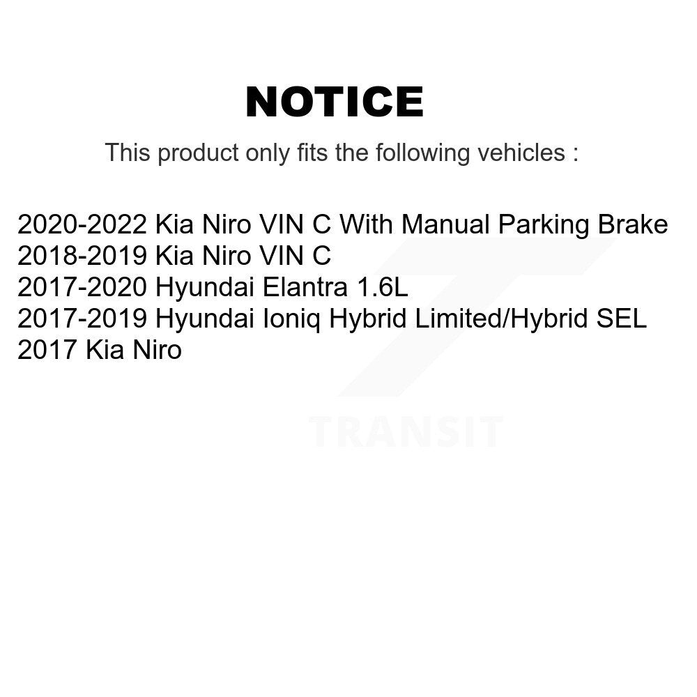 Kit d'étrier de frein à disque arrière, côté gauche droit, pour Hyundai Elantra Kia Niro Ioniq