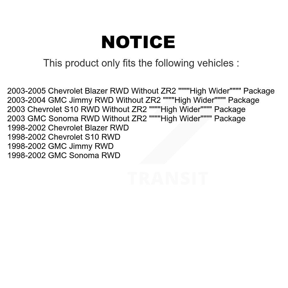 Kit d'étrier de frein arrière gauche droite pour Chevrolet GMC Blazer S10 Sonoma Jimmy RWD