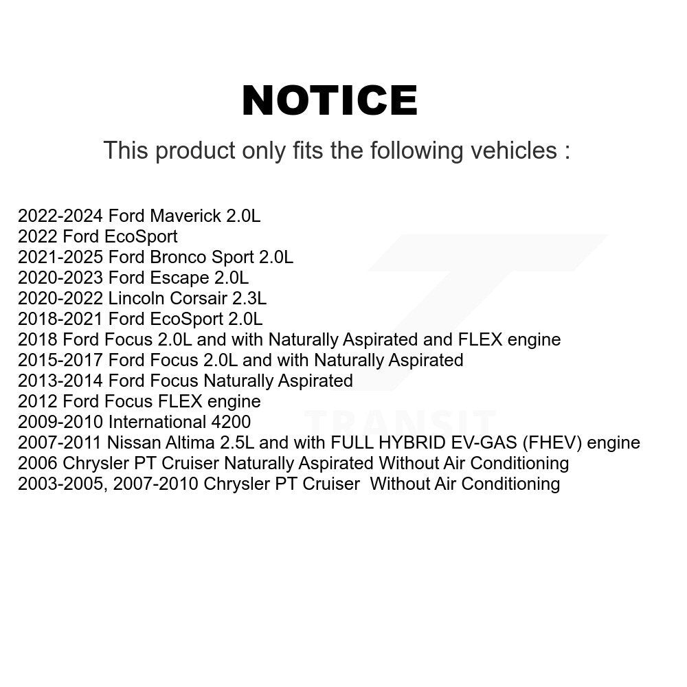 Courroie serpentine pour Ford Focus Nissan Altima Bronco Sport EcoSport Maverick PT