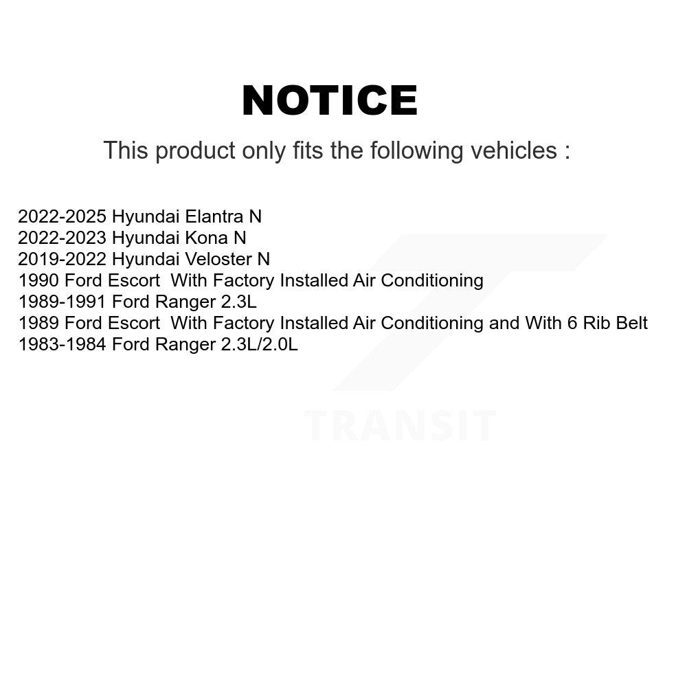 Courroie serpentine pour Hyundai Kona Veloster N Ford Ranger Elantra Escort
