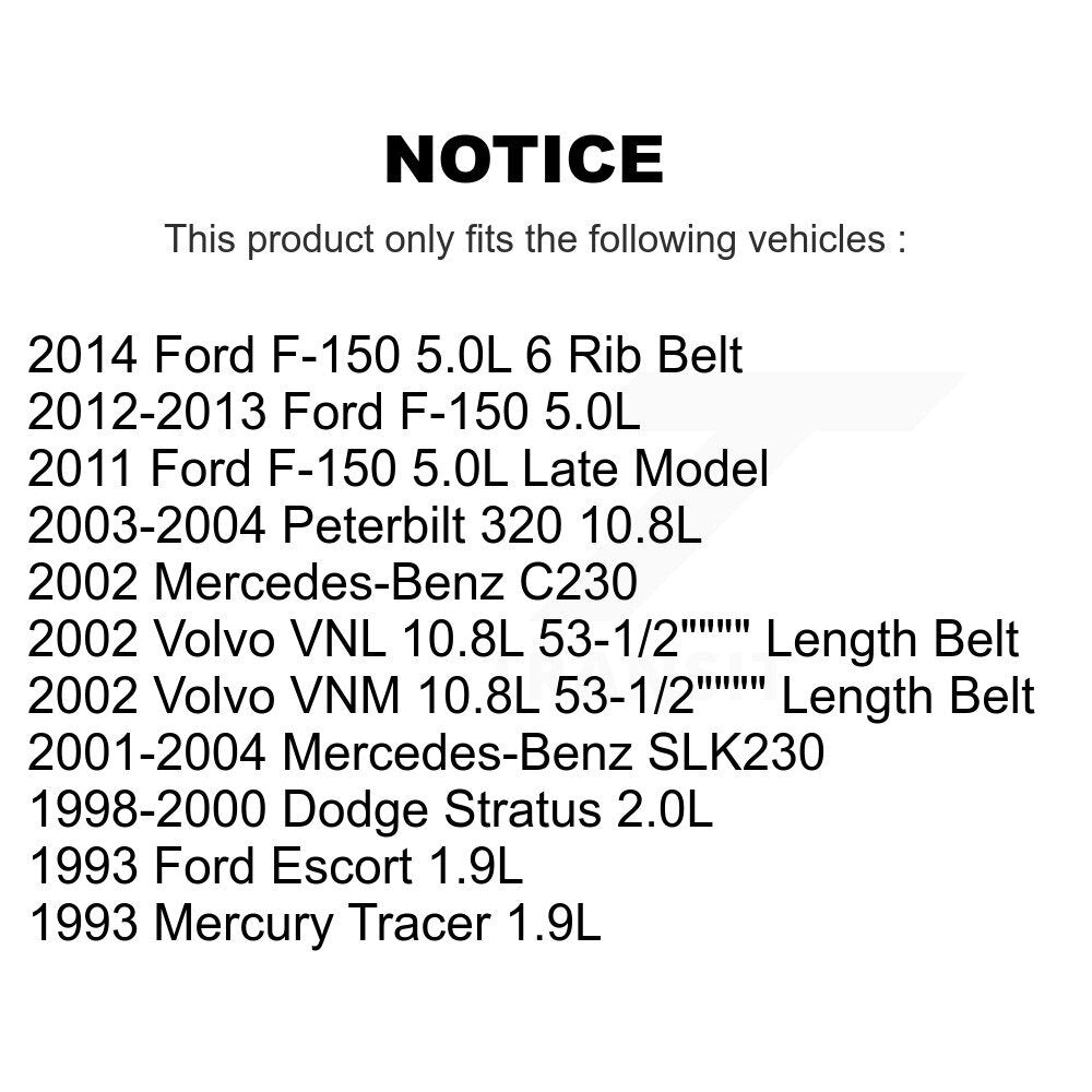 Courroie Serpentine pour Ford F-150 Mercedes-Benz SLK230 C230 Escort Mercury Tracer