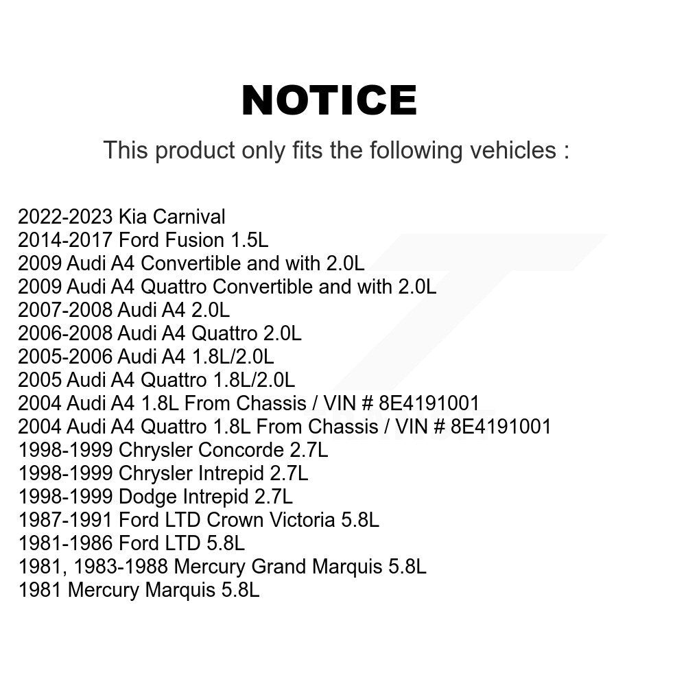 Courroie serpentine pour Ford Fusion Audi A4 Quattro Kia Carnival Mercury Grand LTD