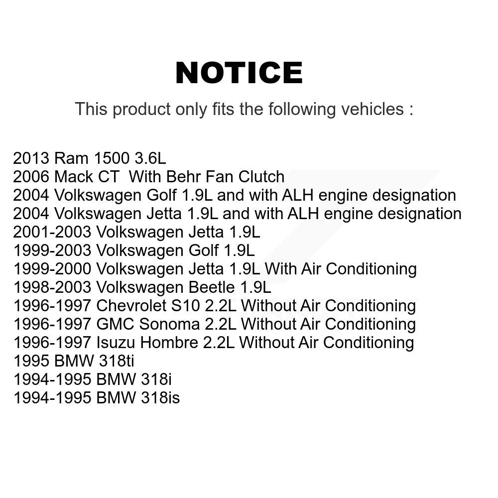 Courroie serpentine pour Volkswagen Ram 1500 Jetta Golf Beetle Chevrolet S10 GMC BMW