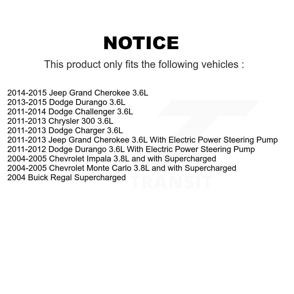 Courroie serpentine pour Jeep Grand Cherokee Dodge Durango Chrysler 300 Chevrolet