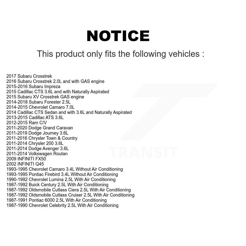 Ceinture serpentine pour Dodge Grand Caravan Journey Subaru Forester Chrysler Town &