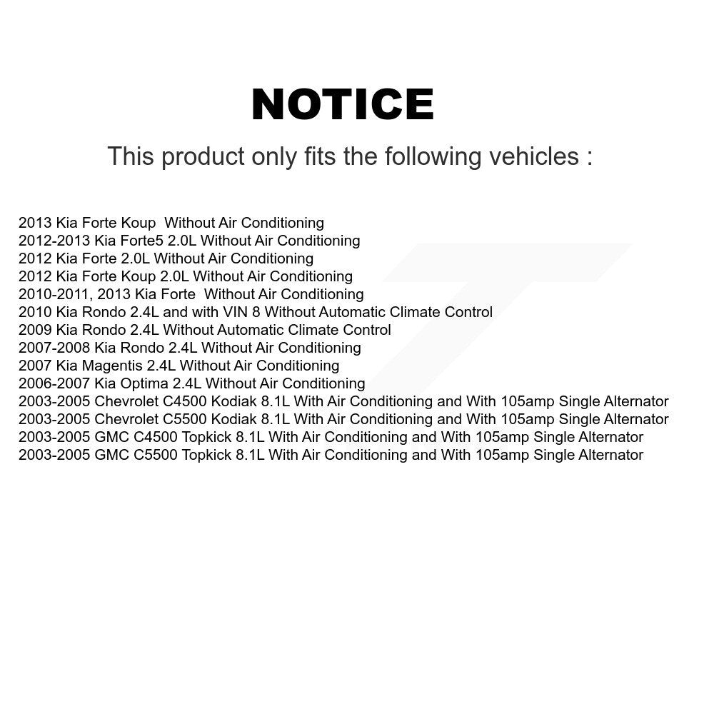 Courroie Serpentine pour Kia Forte Rondo Koup Forte5 Optima GMC Chevrolet C4500 C550
