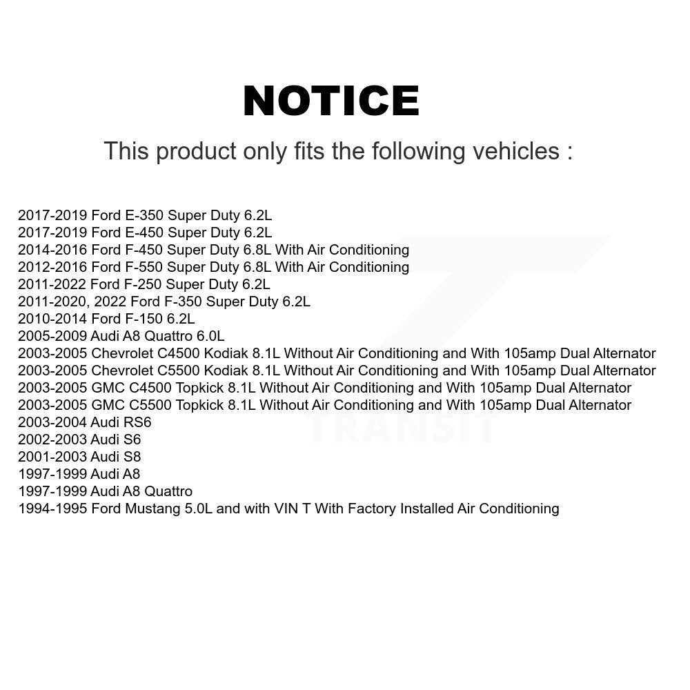 Courroie serpentine pour Ford F-150 F-350 Super Duty F-250 Mustang E-450 E-350 Audi