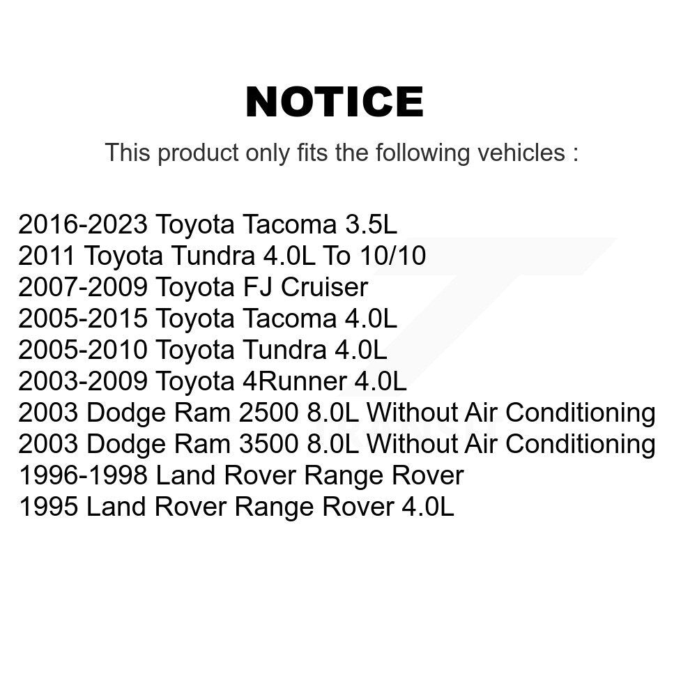 Courroie serpentine pour Toyota Tacoma Tundra Dodge 4Runner FJ Cruiser Ram 2500 3500