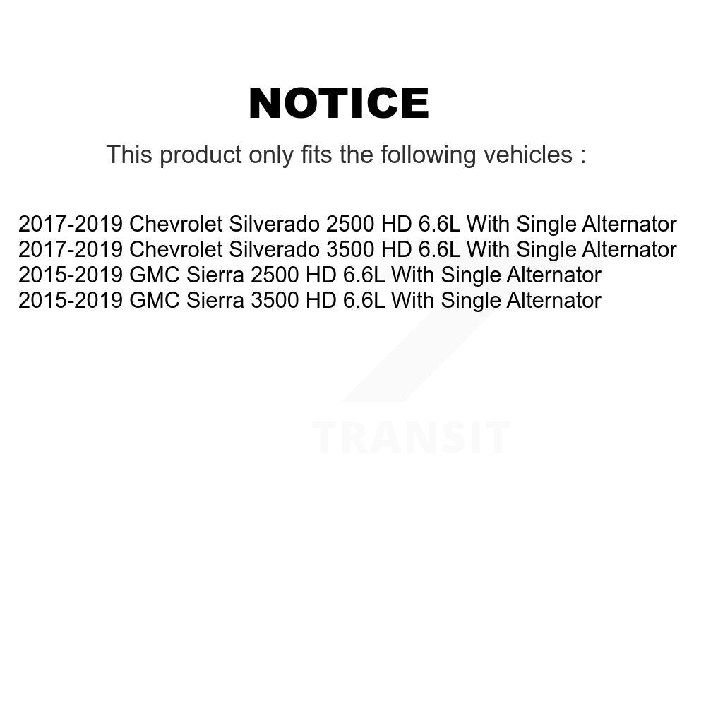 Courroie serpentine d'entraînement principal, pour GMC Sierra 2500 HD Chevrolet 3500 Silverado 6,6l