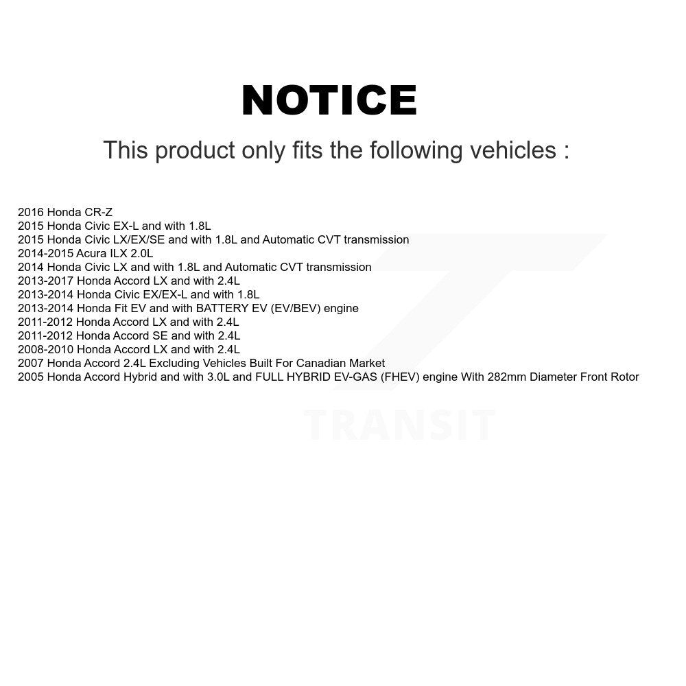 Kit de Rotor d'étrier de frein avant et de plaquettes en céramique, pour Honda Civic Accord adapté à Acura IL