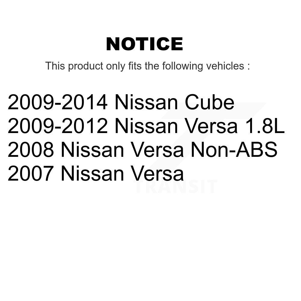 Kit de rotors d'étrier de frein à disque avant et de plaquettes en céramique pour Nissan Versa Cube