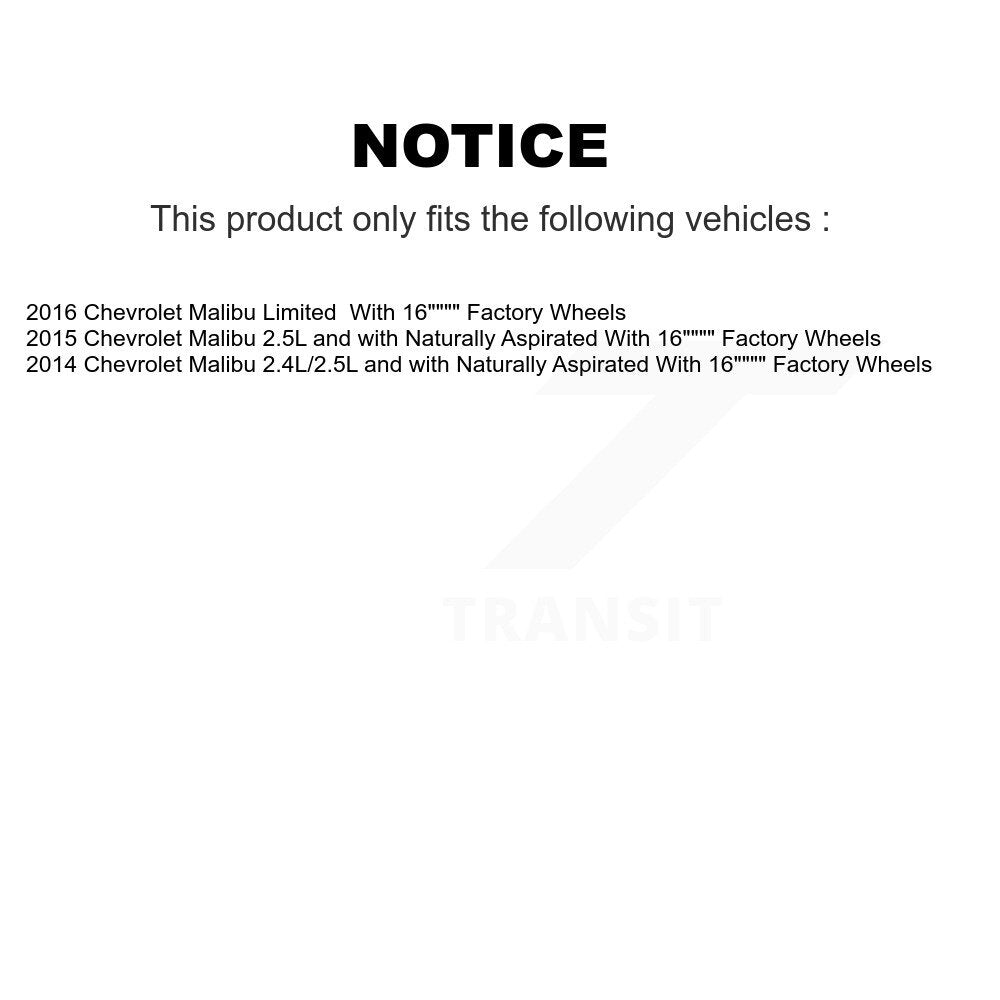 Kit de rotors d'étrier de frein à disque arrière et de plaquettes en céramique pour Chevrolet Malibu Limite