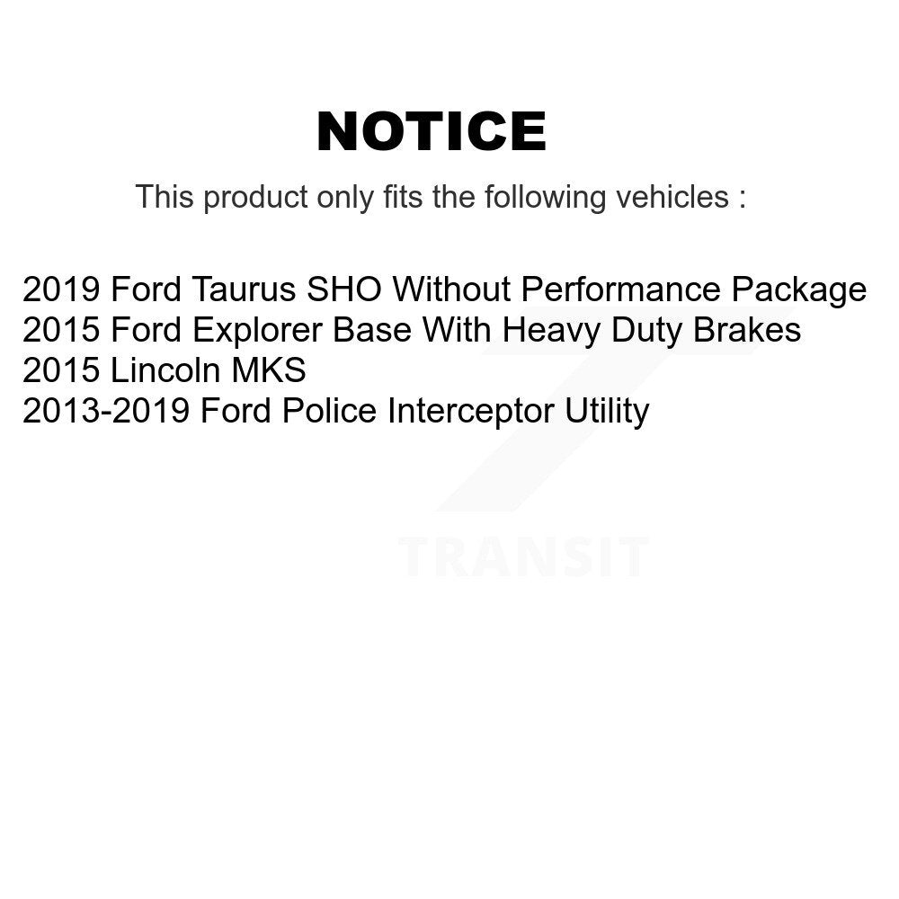 Rotors d'étrier de frein arrière et Kit de plaquettes en céramique pour Ford Explorer Police Intercepto