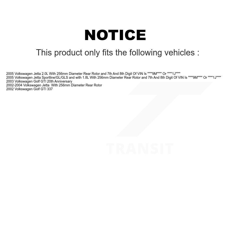 Kit de rotors d'étrier de frein à disque arrière et de plaquettes en céramique pour Volkswagen Jetta Golf