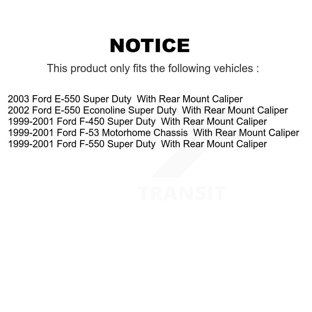 Kit de Rotor d'étrier de frein arrière et de plaquettes en céramique, pour Ford E-550 Super Duty F-450 F-55