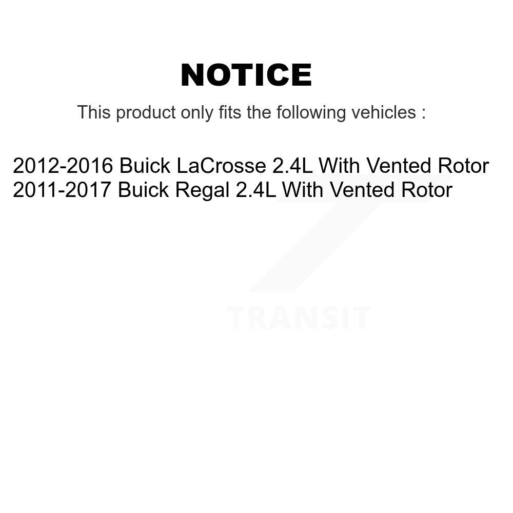 Rotors d'étrier de frein à disque arrière et Kit de plaquettes en céramique pour Buick Regal LaCrosse 2.4