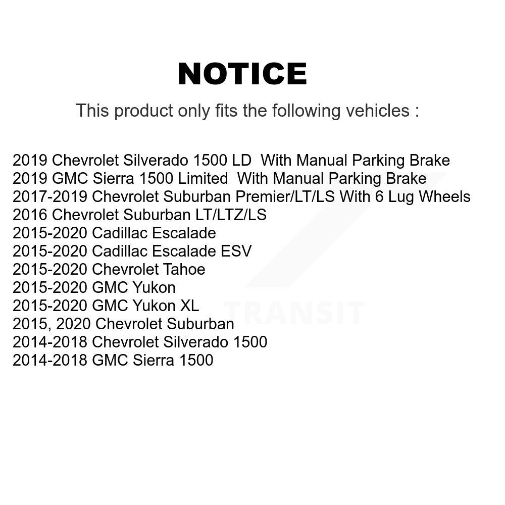 Kit de plaquettes en céramique pour Rotor d'étrier de frein arrière, pour GMC Chevrolet Sierra 1500 Silverad
