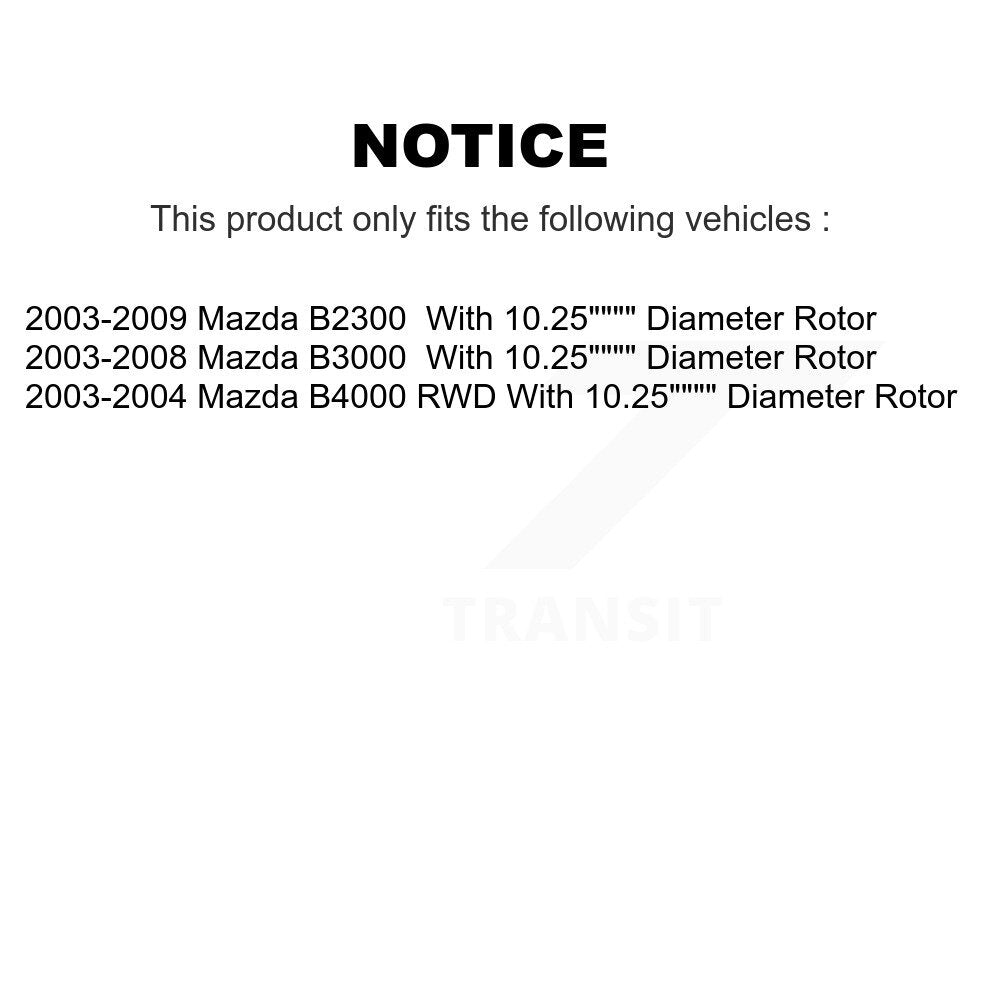 Rotors d'étrier de frein à disque avant et Kit de plaquettes en céramique pour Mazda B3000 B2300 B400