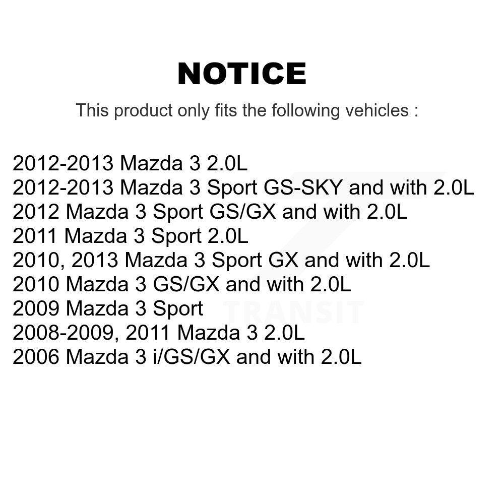 Kit de Rotor d'étrier de frein à disque avant et arrière et plaquettes en céramique (10 pièces) pour Mazda 3 Spor