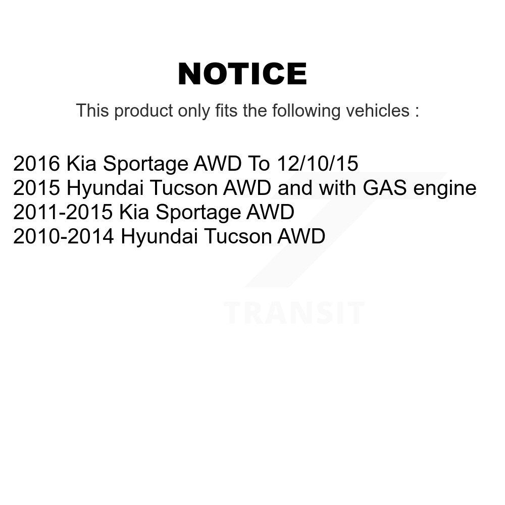 Kit de Rotor d'étrier de frein avant et arrière et plaquettes en céramique (10 pièces) pour Hyundai Tucson Ki