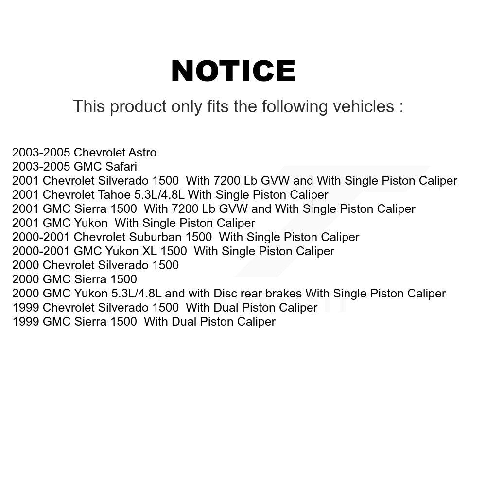 Kit de plaquettes en céramique pour Rotors d'étrier de frein avant et arrière (10 pièces) pour Chevrolet GMC 1500 X