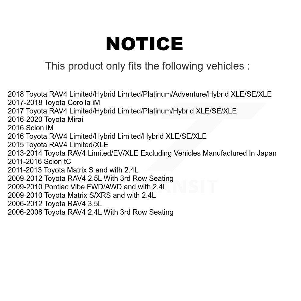 Kit de plaquettes en céramique de Rotor de fente de foret d'étrier de frein avant pour Toyota RAV4 Matrix Vib