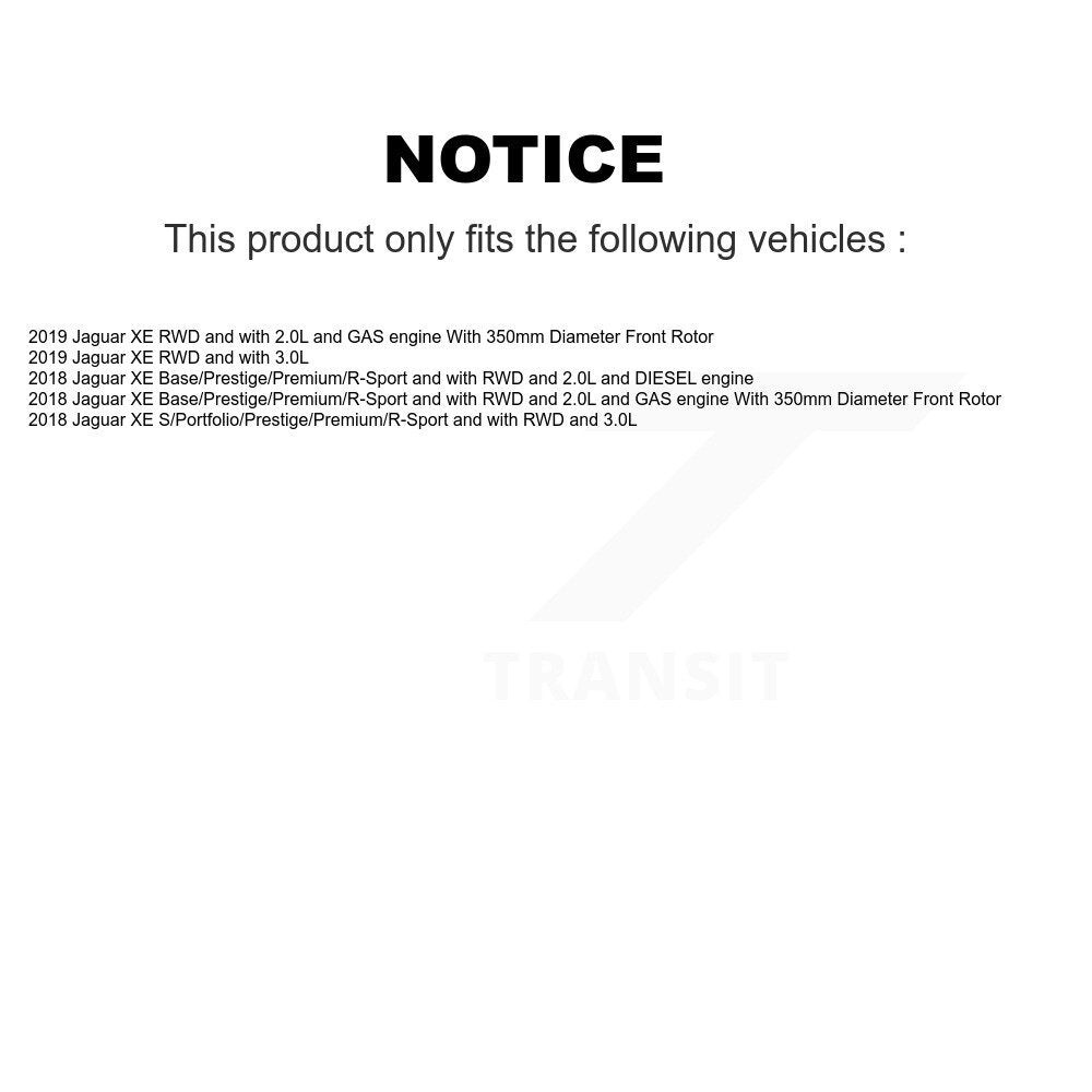 Kit de plaquettes de frein à disque en céramique et capteurs d'usure avant et arrière, pour Jaguar XE KCW-10009